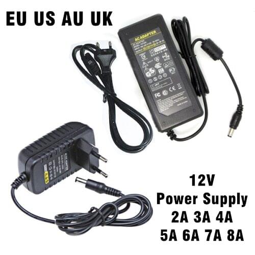 DC 12V 2A 3A 4A 5A 6A 7A 8A Led Strip Power Transformer AC 110V-240V to DC 12V