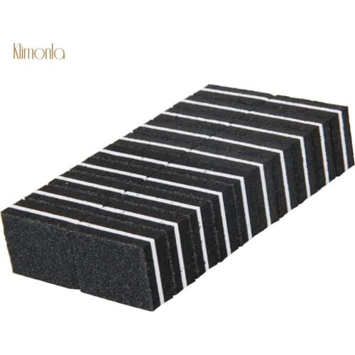 20Pcs/pack Mini Black Square Shape Nail Files Washable Manicure Sanding Buffer Block UV Gel Polish Nail Sandpaper Art Tools