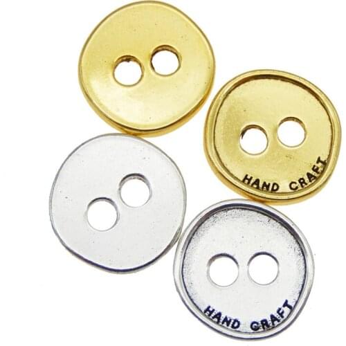 20PCS Gold Metel Button Charms Handmade Jewelry Making Necklace earring pendant keychain Bracelet DIY Anklet AccessoriesColor