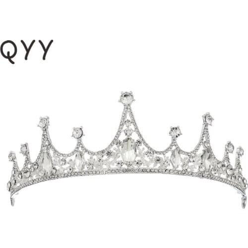 2020 Newest Rhinestone Alloy Wedding Tiaras and Crowns Brides Tiara Headpieces for Bridal Queen Princess Diadem
