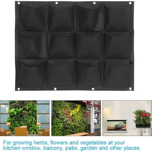 7/12/15/18 Pockets Green Grow Bags Planter Garden Vegetable Living Garden Bag Seedling Wall Hanging Planter Growing Bags