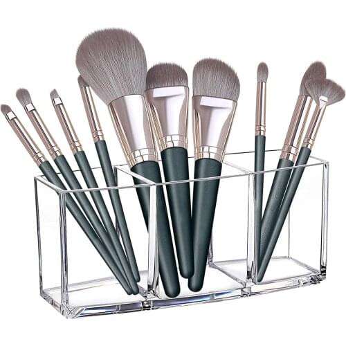 Acrylic Cosmetic Storage Box Makeup Brush Holder Organizer Lipstick Eyebrow Pencil Bathroom Storage Display Stand