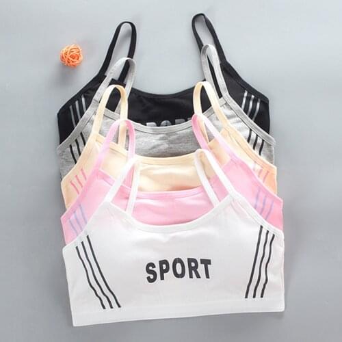 New children student girl bra small sling cotton alphabet underwear vest children 8-16 tube top young girl