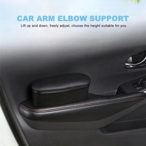 Functional Armrests Car Door Leather Ergonomic Armrests Auto Interior Parts Arm Elbow Support Arm Heightening Pad Storage Box