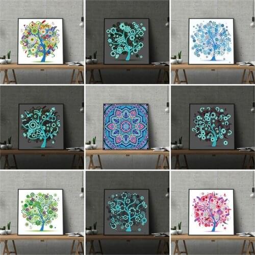 HUACAN 5D DIY Diamond Painting Kit Landscape Luminous Special Shaped Diamond Embroidery Sale Tree Mosaic Handmade Gift