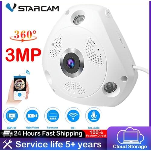 Vstarcam C61S 360 Camera IP 3MP Fish Eye Panoramic 1080P WIFI CCTV 3D VR Video IP Cam Micro SD Card Audio Remote Home Monitoring