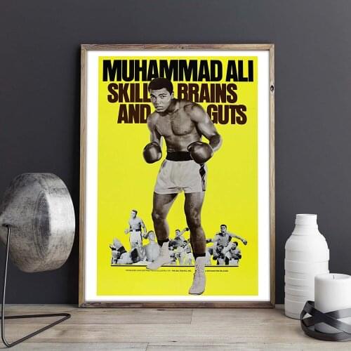 Skill Brains Muhammad Ali King Boxer Motivational Star Oil Painting Poster Print Wall Art Canvas Picture Living Home Room Decor
