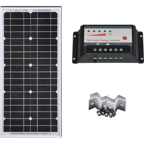 Solar Panel Kit 30W 60W 90W Solar Charge Controller 12v/24v 30A Solar Battery Charger Caravan Car Camping Phone Z Bracket Light