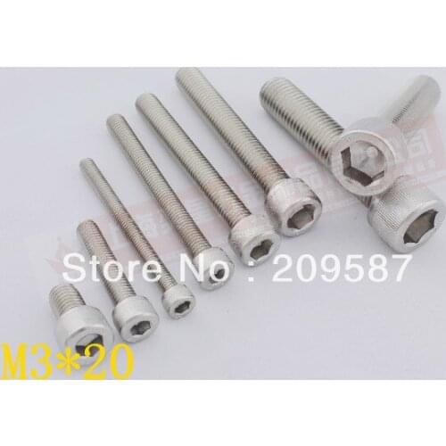Lot50 Metric Thread M3* 20mm Stainless Steel Hex Socket Bolt Screws