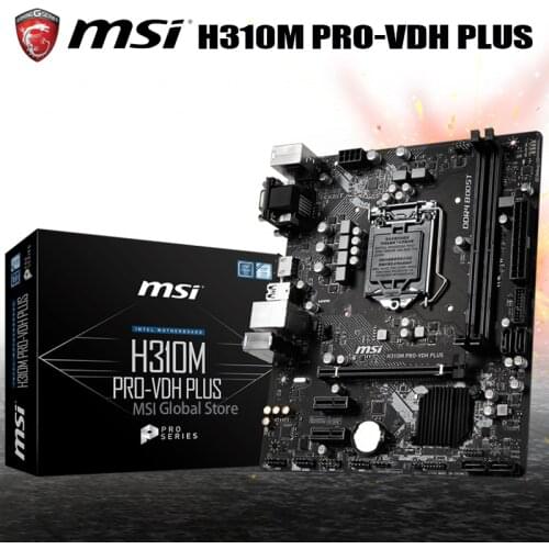 MSI H310M PRO-VDH PLUS Motherboard LGA 1151 i7 i5 i3 DDR4 32GB PCI-E 3.0 SATA3 VGA DVI-D Desktop Intel H310 Mainboard Micro ATX