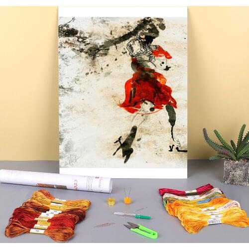Unknown A Study In Scarlet Printed 11CT Cross-Stitch DIY Embroidery Set DMC Threads Knitting Handicraft Handiwork Adults