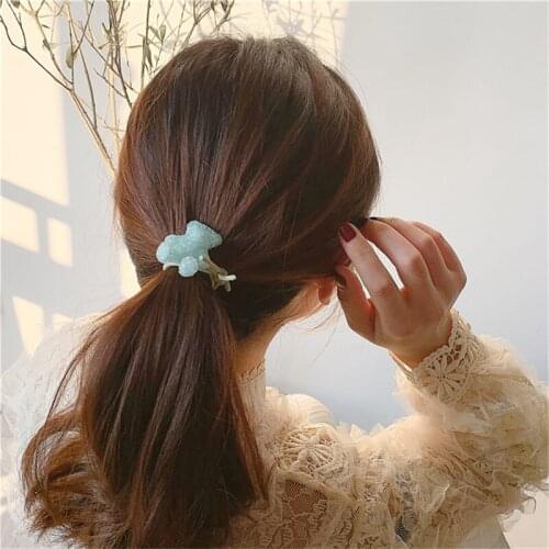 2020 Spring And Summer New Cartoon Girl Hair Ring Jelly Color Gradient Bear Sweet Hair Ornaments