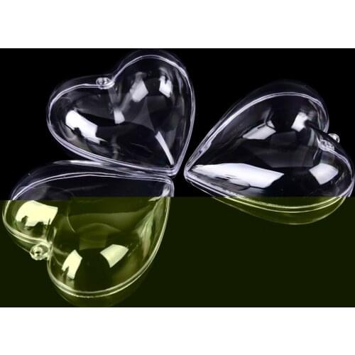 1set Heart Shape DIY Clear Plastic Bath Bomb Mould Acrylic Mold 65/80mm drop shipping