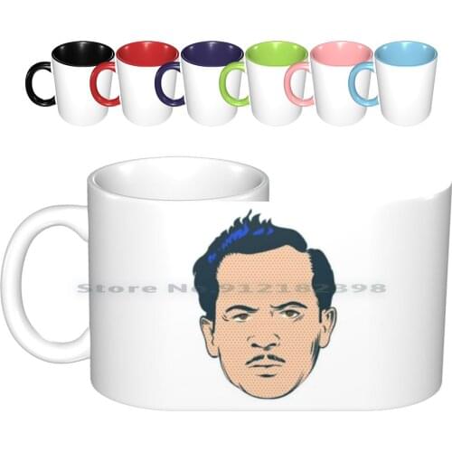 Pedro Infante Face In Vector Ceramic Mugs Coffee Cups Milk Tea Mug Pedro Infante Infant Bull Innocent The Bull Is Innocent