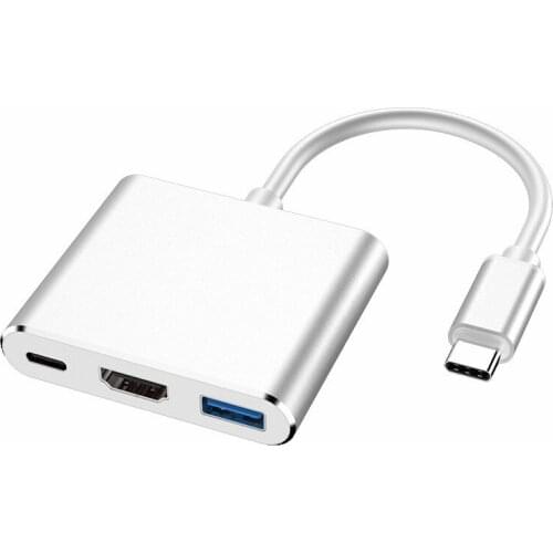 Type-C to HDMI-Compatible USB 3.0 PD HUB Aluminum USB C 3.1 Converter Adapter For Macbook