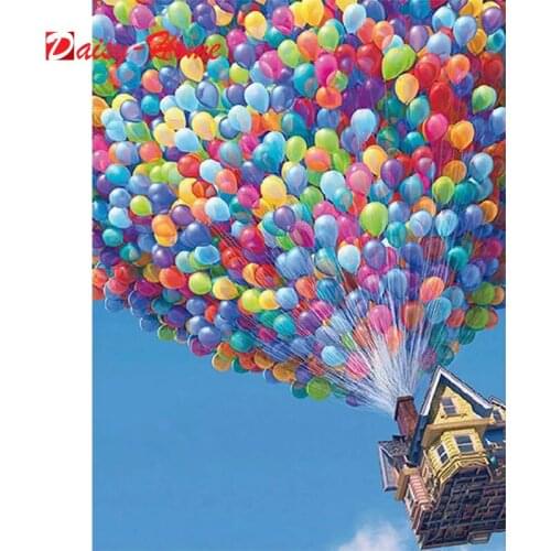 Full Diamond Embroidery Balloon house Cross Stitch 5D Diamond Painting Mosaic Landscape Home Decoration