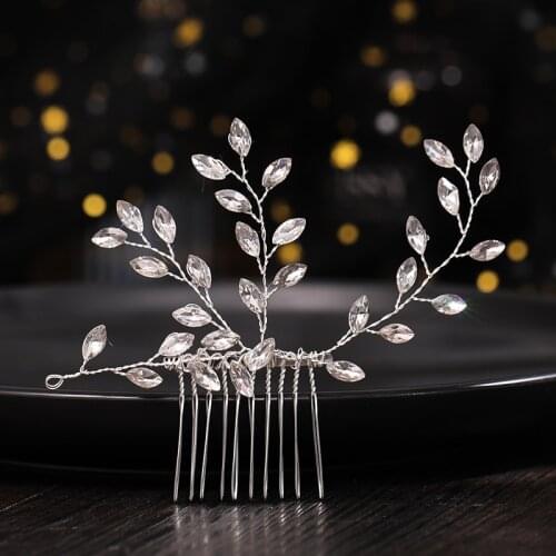 Simple Rhinestone Hair Accessories For Women Bride Rhinestone Hair Jewelry With Comb Elegant Decoration For Hair Women