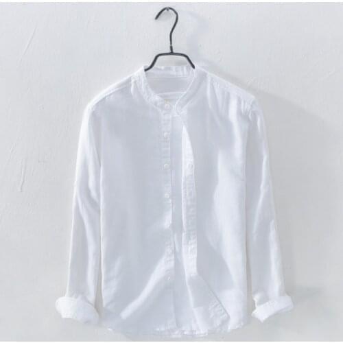 Fashion Flax Mens Casual Shirt Slim Fit Stylish Linen Dress Shirts men Long Sleeve Mens Tops Linho Chemise Homme