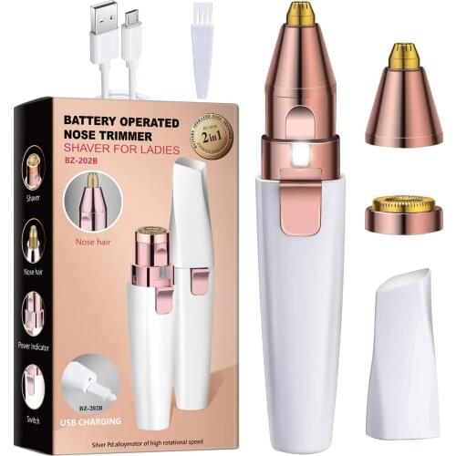 2 in 1 Electric Eyebrow Trimmer Painless Eye Brow Epilator For Women Makeup Mini Razors Portable Facial Hair Removal Shaver