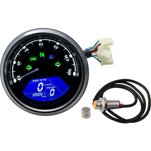 High Quality Digital Motorcycle Odometer Speedometer Tachometer 12000RPM Gauge