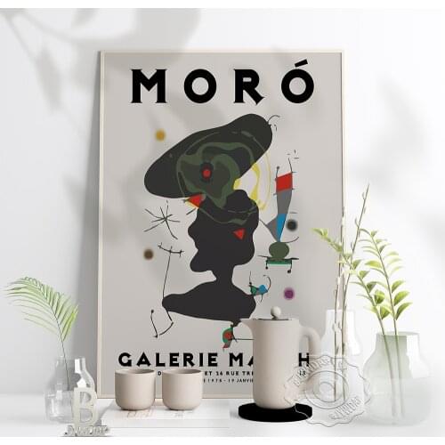 Surrealism Joan Miro Galerie Maeght Exhibition Poster, Joan Miro Abstract Art Prints, Modern Vintage Home Living Room Wall Decor
