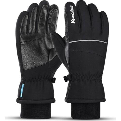 Winter Mens Ski Glove Waterproof Thickened Warm Veneer Snowmobile Riding Sports Cold-proof Gloves Outdoor Travel Hiking Camping