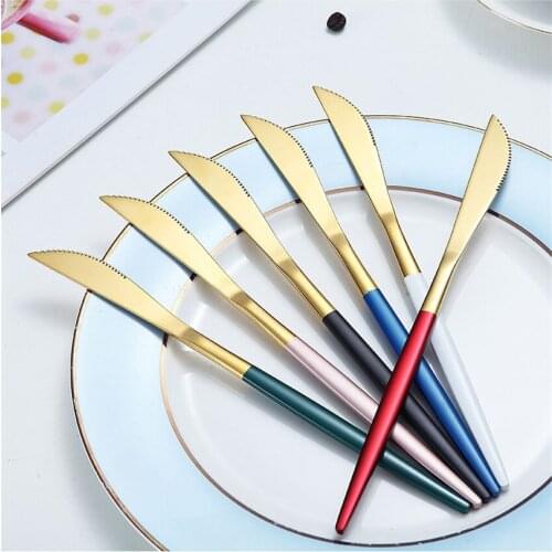 24pcs Small handbag Golden Steel Tableware Set Knife Fork Spoon Luxury Cutlery Set Gift Box Flatware Dishwasher Safe