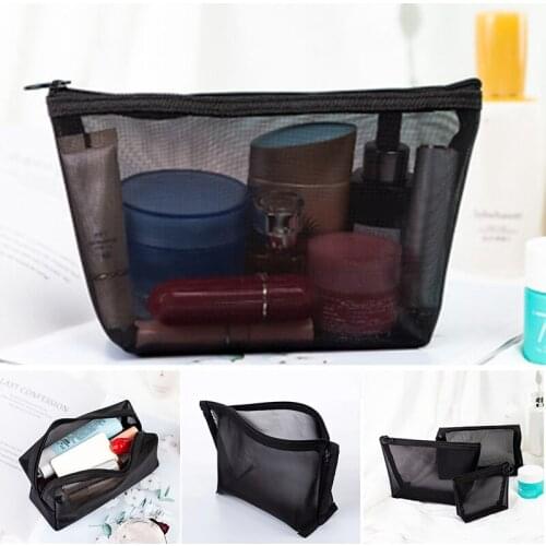 3pcs Mesh Outdoor Women Men Makeup Bags Storage Cases Zipper Pouch See Through Toiletries Cosmetic Bag For Home Offices Travel