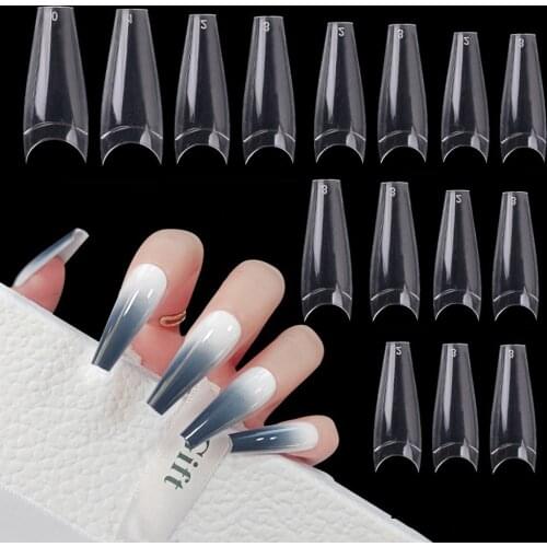 600pcs Ballerina Fake Nails Ballet False Nails French Manicure Nails Tips Transparent Nail Art Clear Natural