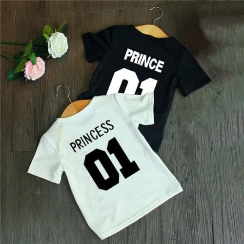 White Baby Boys Girl T Shirts Prince Princess 01 Summer T-Shirt Kid Baby Children T Shirt Children Fashion Tops Tee Shirts