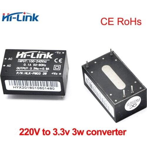 Free shipping 50pcs/lot AC DC 3.3V 3W HLK-PM03 Step Down Power Supply Module Converter Intelligent household switch power module