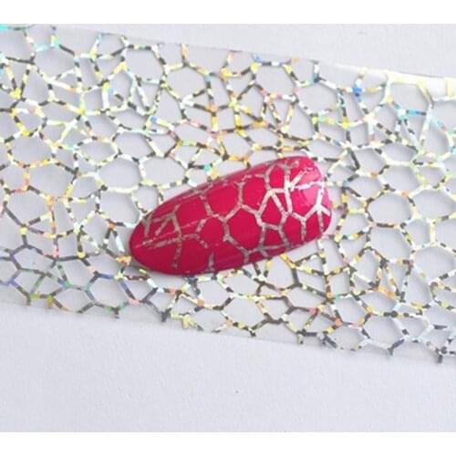 Glitter Nail Art Full Tips DIY Cobweb Nail Foils Transfer Polish Sticker Nail Decals