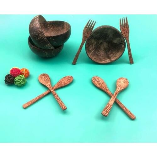 Pure natural coconut wooden bowl spoon tableware pasta bowl rice noodle bowl dessert mousse bowl salad bowl food all-match hot