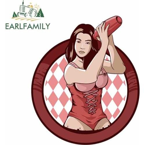 EARLFAMILY 13cm x 11.2cm for Beauty Motorcycle Car Stickers Waterproof Scratch-proof Body for Car Decals Fashion Decoration