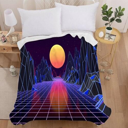 Sunset Fleece Blanket 3D Printed Throw Sherpa Blanket Winter Carpet Bedroom Rugs Child Kid Birthday Gift