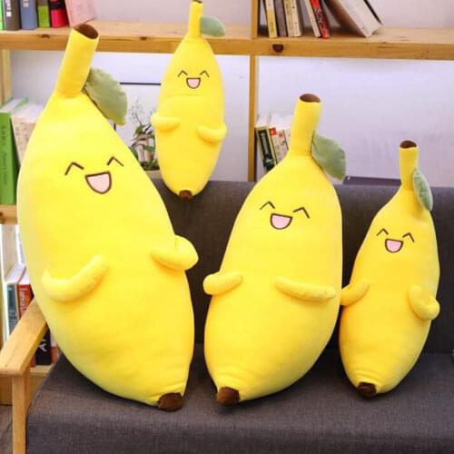 Giant Soft Banana Plush Pillow Cute Expression Fruit Banana Pillow Long Sleeping Pillow Plush Toy Doll Girl Birthday Gift