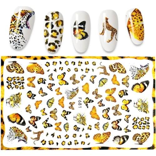 1pc 12.3*7.6CM Holographic 3D Butterfly Nail Art Stickers Adhesive Colorful DIY Nail Decals Stickers for Nails Wraps Decorations