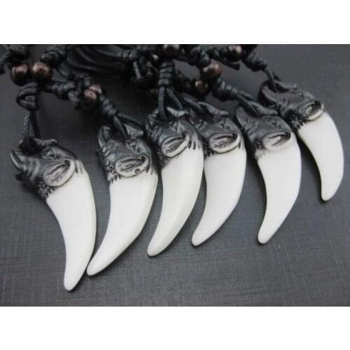 FREE SHIPPING Hot Sell 20 PCS Retro Vintage Hand Carved Elephant Wood Beads Adjustable Rope Necklace accessories