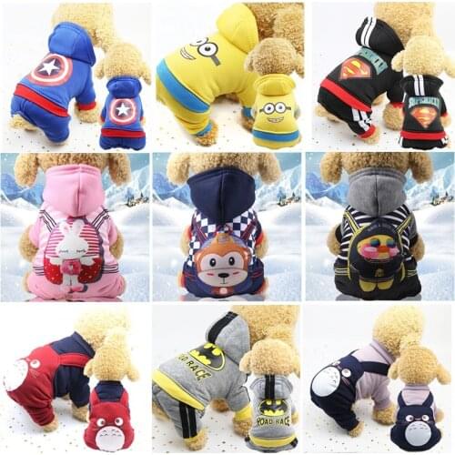 Dog Cat Costume for Small Pet Winter Warm Clothes Cartoon Animal Jumpsuit Pajamas for Chihuahua Yorkies Clothes Puppy Clothing