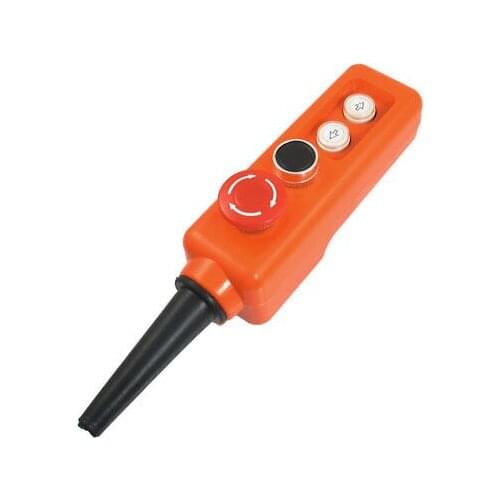 Red Sign Mushroom Momentary Up Down Black Button Hosit Crane Pushbutton Switch