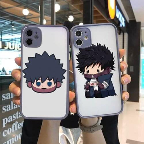 My hero academia Phone Case For iPhone 12 11 Mini Pro XR XS Max 7 8 Plus X Matte transparent Gray Cover