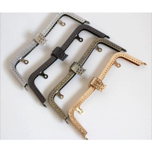 20cm M-Type Metal Coin Purse Frame Handle for Clutch Handbag Bronze Embossing Handle Replacement Bag DIY Accessories KZ151320