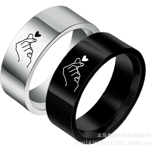 Fashion Jewelry Unisex Solid Polished Stainless Steel Girl Women men Lover Couples Rings US size 6-13