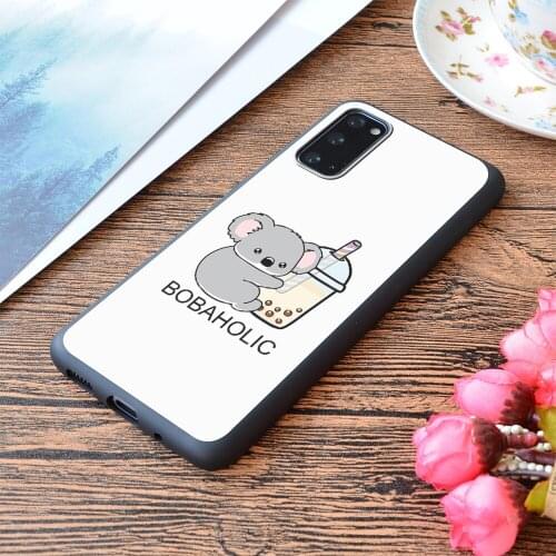 For Samsung Galaxy Little Bobaholic Koala Loves Boba Print Soft Matt Phone Case