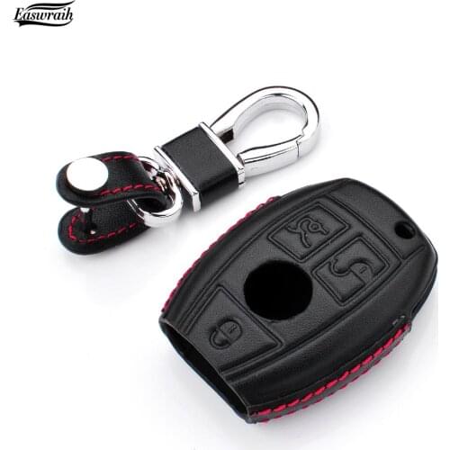 New 4D Genuine Leather Key Cover Wallet Bag Holder For Mercedes Benz W205 211 212 221 C117 W166 A B C E S R CLA GLE GLC AMG