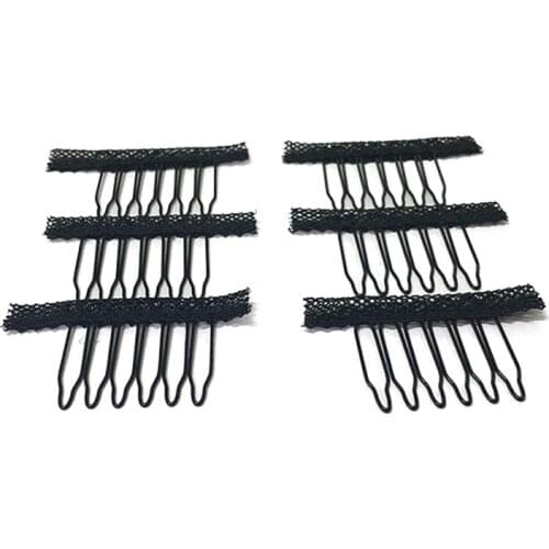 Lace Wig Making Combs and Clips For Wig Cap,brown color , 10pcsLot Wholesale Wig Accessories Cara hair products