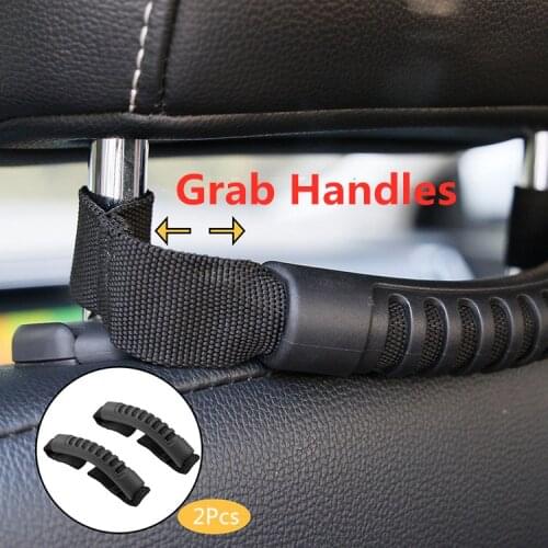 2Pcs Safety Headrest Grab Handles Universal Car Rear Seat Passenger Grip Handle Handle Armrest with Hole