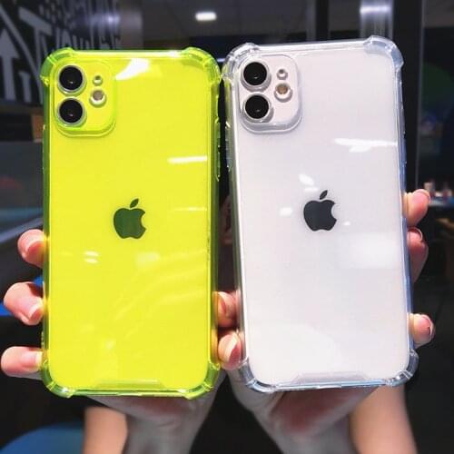 Transparent Bumper Shockproof Phone Case For iPhone 12Pro 11 12 Pro Max XR X XS Max 7 8 Plus 12Mini 11Pro 11 12 Soft Back Cover