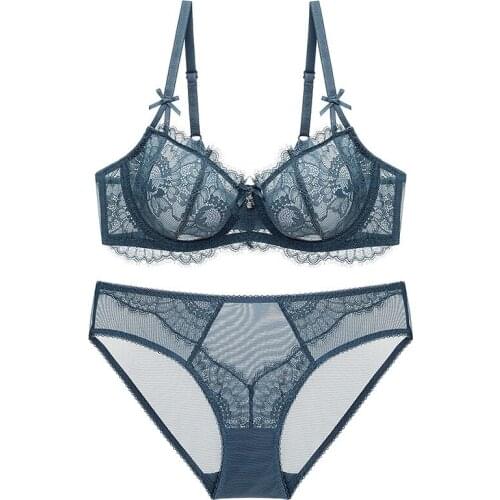 Sexy Ultra-thin Transparent Lace Underwear Bra Comfortable Breathable Ladies Bra Set Sexy Bra and Panty Sets