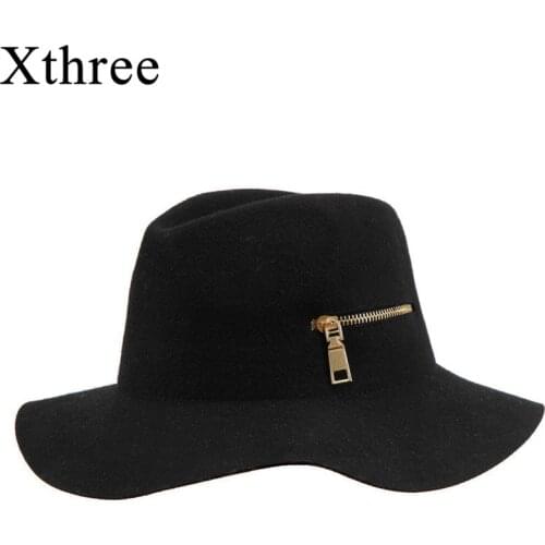 Fashion Wool Vintage Women Ladies Floppy Stetson mens caps wide brim Europe style bowler women Panama Jazz jewish hat Fedoras
